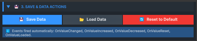 Currency Save and Data Actions section