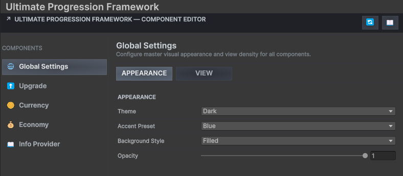 UPFS Global Settings section