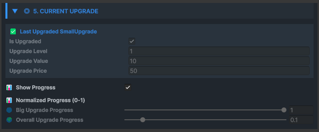 Current Upgrade section