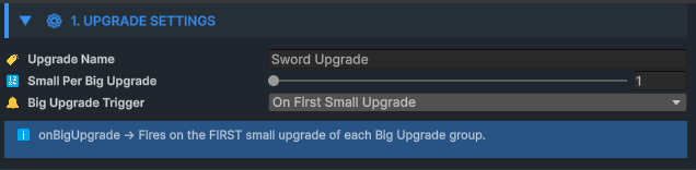 Upgrade Settings section